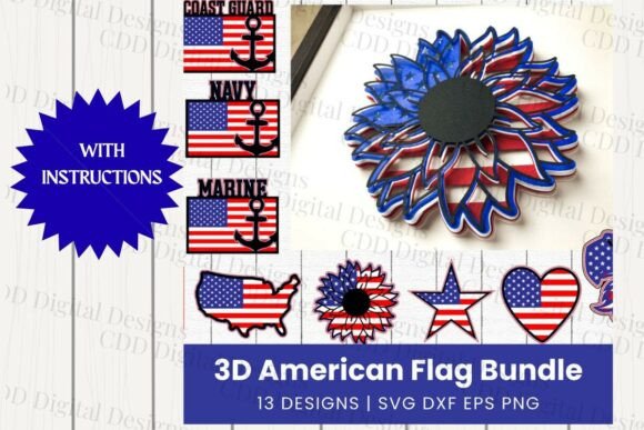 3D American Flag Graphics for Crafts Review