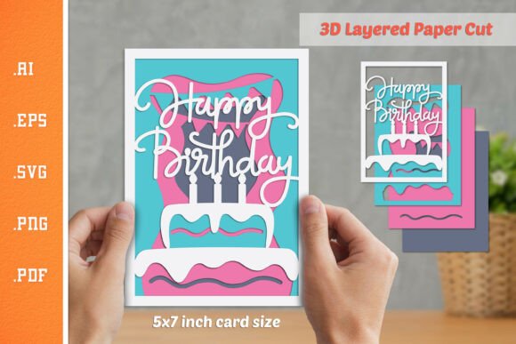 3D Paper Cut Graphics for Crafts & Design