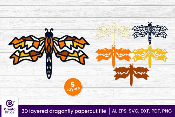 3D SVG Animals: Dragonfly Papercut Review