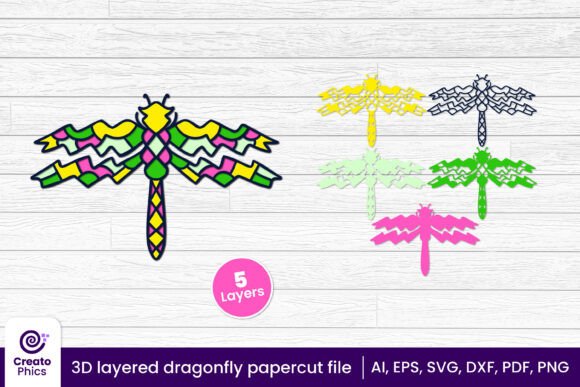3D SVG Animals: Dragonfly Papercut Review