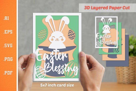 Easter Blessing 3D Paper Cut: Crafts & Graphics