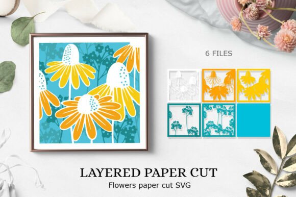 Flower Layered Paper Cut SVG for 3D Shadow Boxes