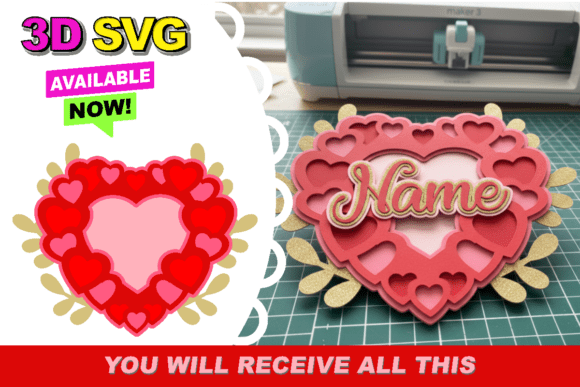 Heart Love Topper 3D SVG for Valentine S Day Crafts