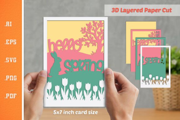 Hello Spring 3D Paper Cut SVG Review