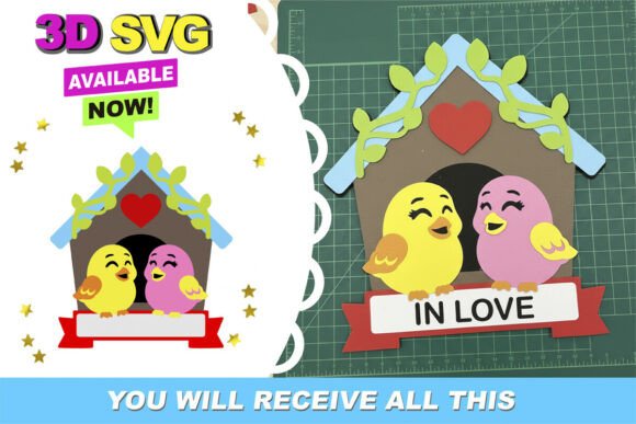 Love Bird Topper 3D SVG for Valentine S Day