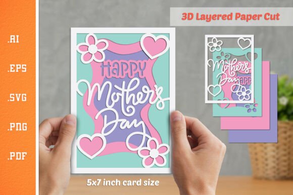 Mothers Day 3D SVG: Graphics for Crafts