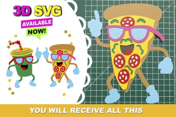 Pizza Party 3D SVG for Fun Birthdays