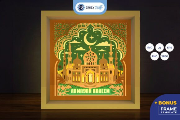 Ramadan Majesty 3D Light Box: Premium Shadow Boxes & 3D SVG