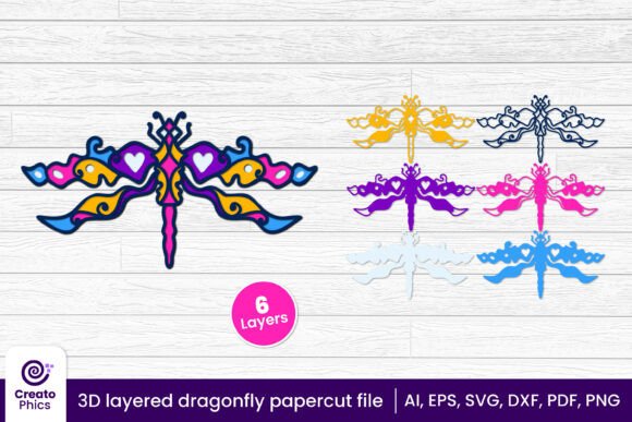 Review: 3D Layered Dragonfly Papercut Insect SVG6