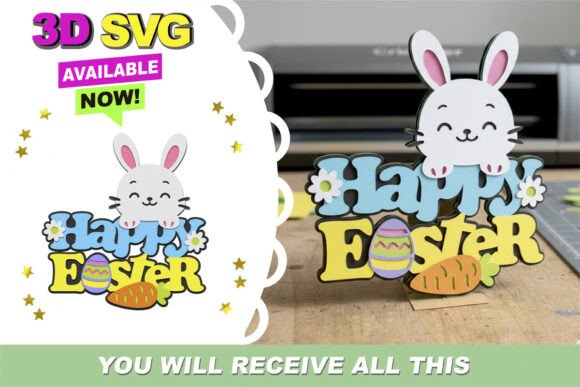 Review: Happy Easter Bunny Cake Topper 3D SVG for Pros