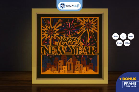 Review: Happy New Year Light Box 3D SVG for Shadow Boxes
