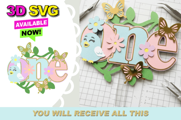 Spring Floral ONE 3D SVG for Editorial & Floral Compositions