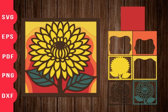 Sunflower 3D Shadow Box Paper Cut: A 3D SVG Review