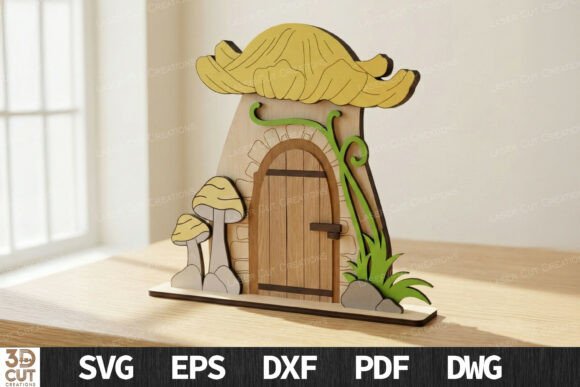 Woodland Fairy Door 3D SVG for Laser Cutting Home Decor